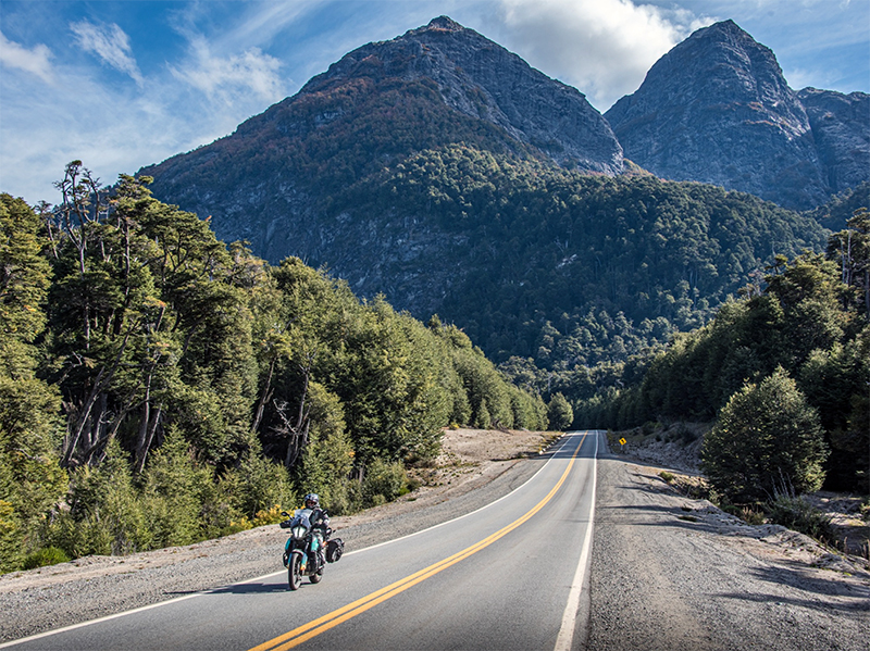 Motorcylist on open road